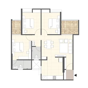 2.5 BHK floor plan